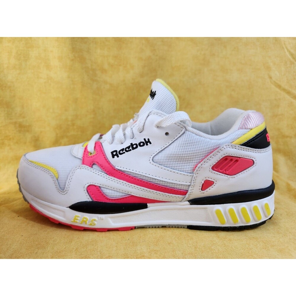 Vtg Mens Reebok ERS 5000 Running Trainers Shoes Pink/neon‎ White Leather  Size 8 - Picture 3 of 16